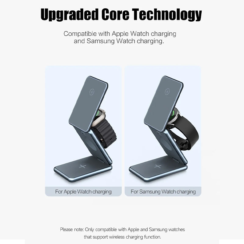 Wireless Charger 15W Fast Charger Station for Apple Samsung Watch iPhone AirPods