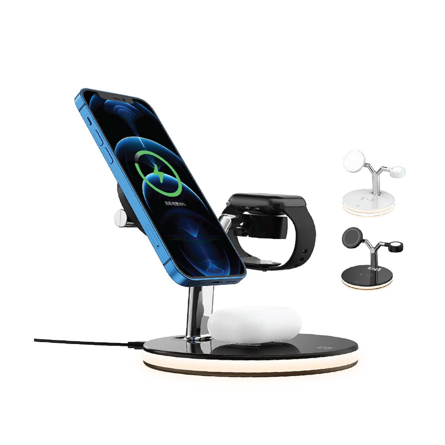 Wireless Charger 15W Fast Charger Station Lamp For Apple Watch iPhone AirPods