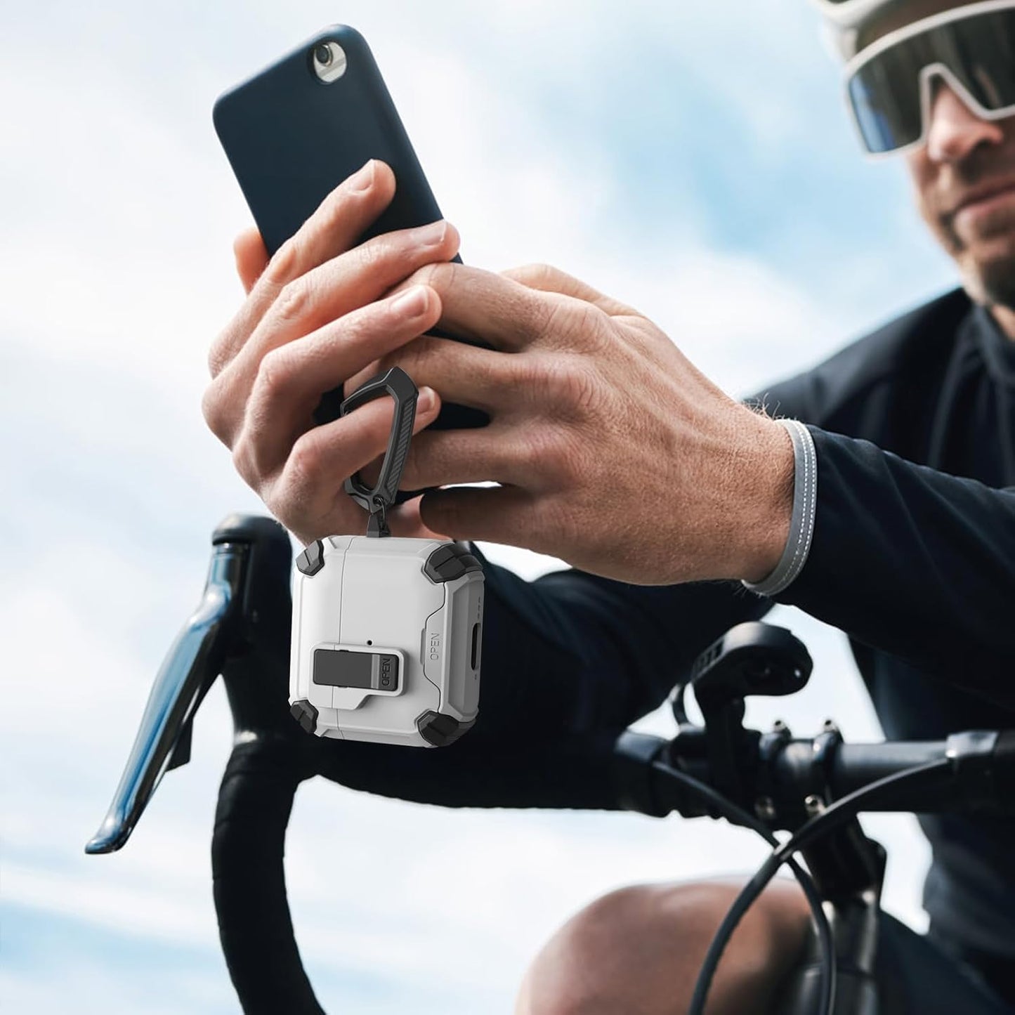 For Airpods 4 Gen (2024) Case with Lock Lid & Stand, Shockproof Protective Cover (White)