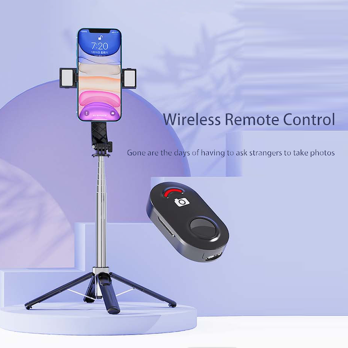 Flexible Phone Quadripod Holder Stand Selfie Stick Bluetooth Remote For iPhone