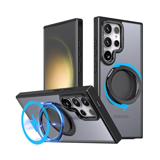 For S25 Ultra Magnetic MagSafe Phone Shockproof Case Ring Kickstand Stand Cover