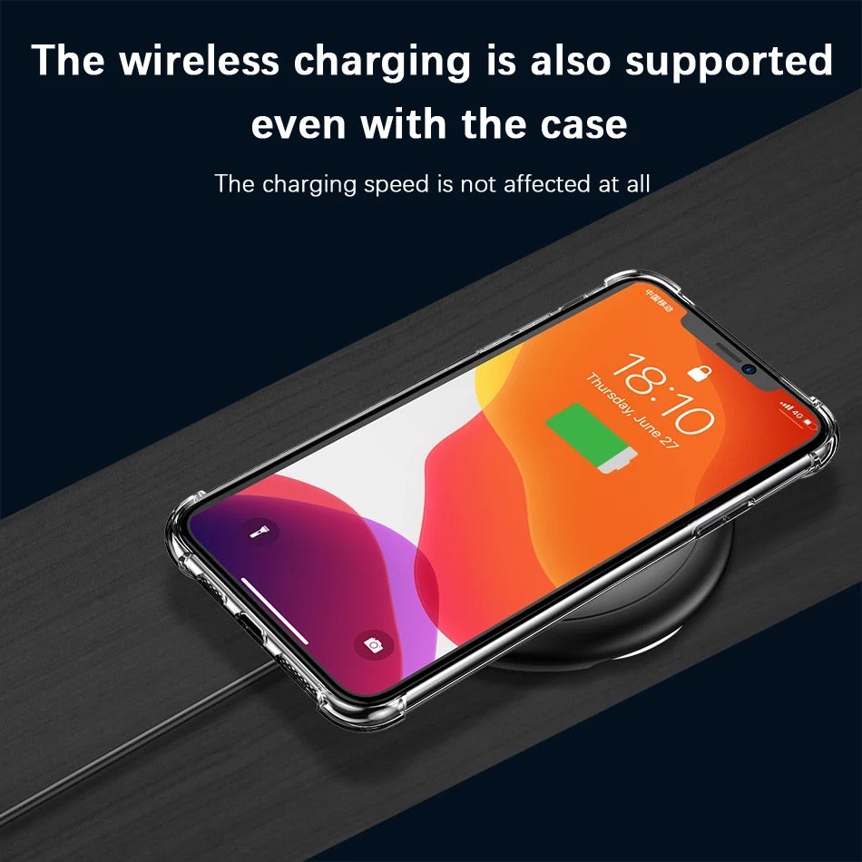Clear Shockproof Bumper Case Black Cover For iPhone