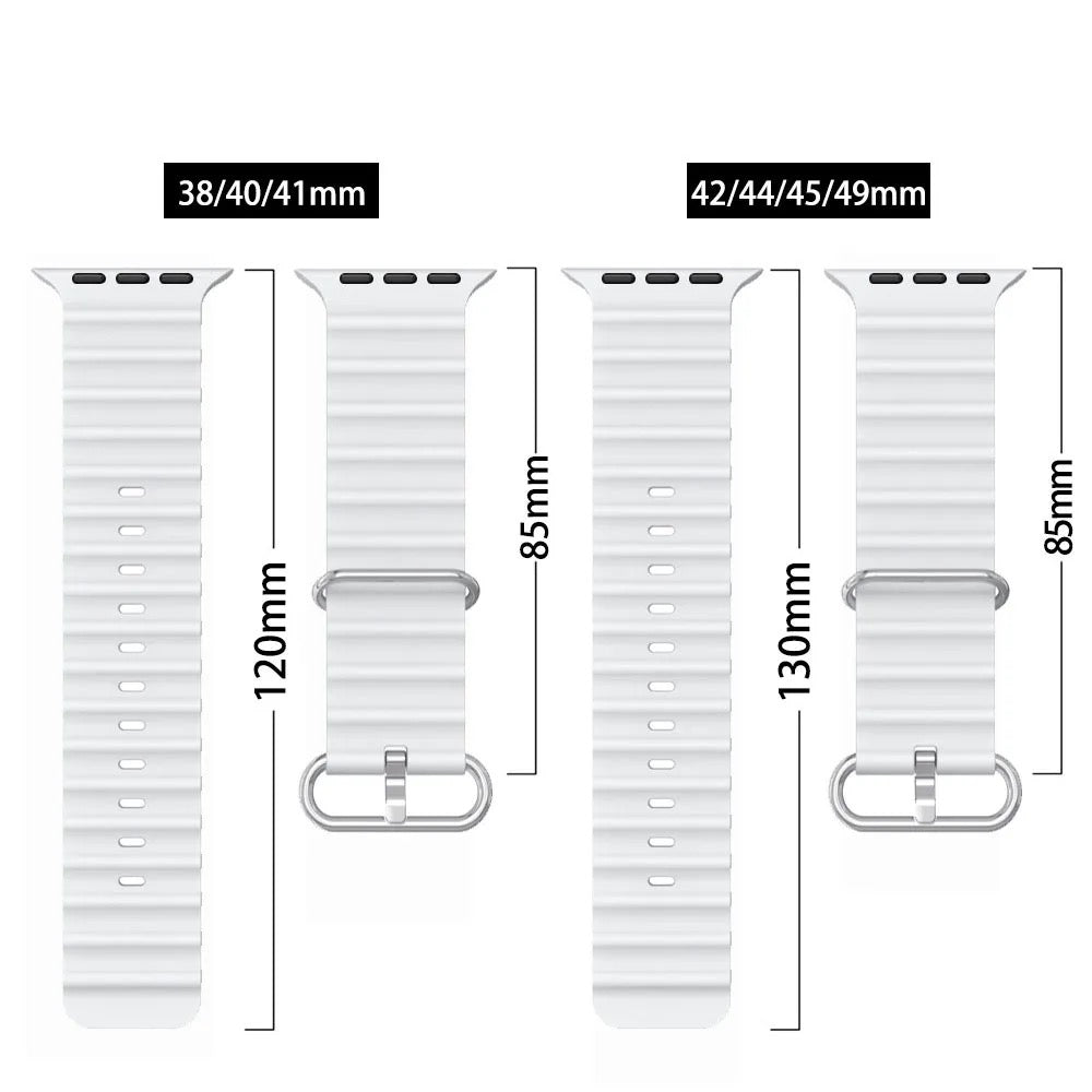 Ocean Silicone Sports Watch Band Strap For Apple iWatch Ultra 10 9 8 7 6 5 4 3 2 1 SE 49 46 45 44 42 41 40 38 mm