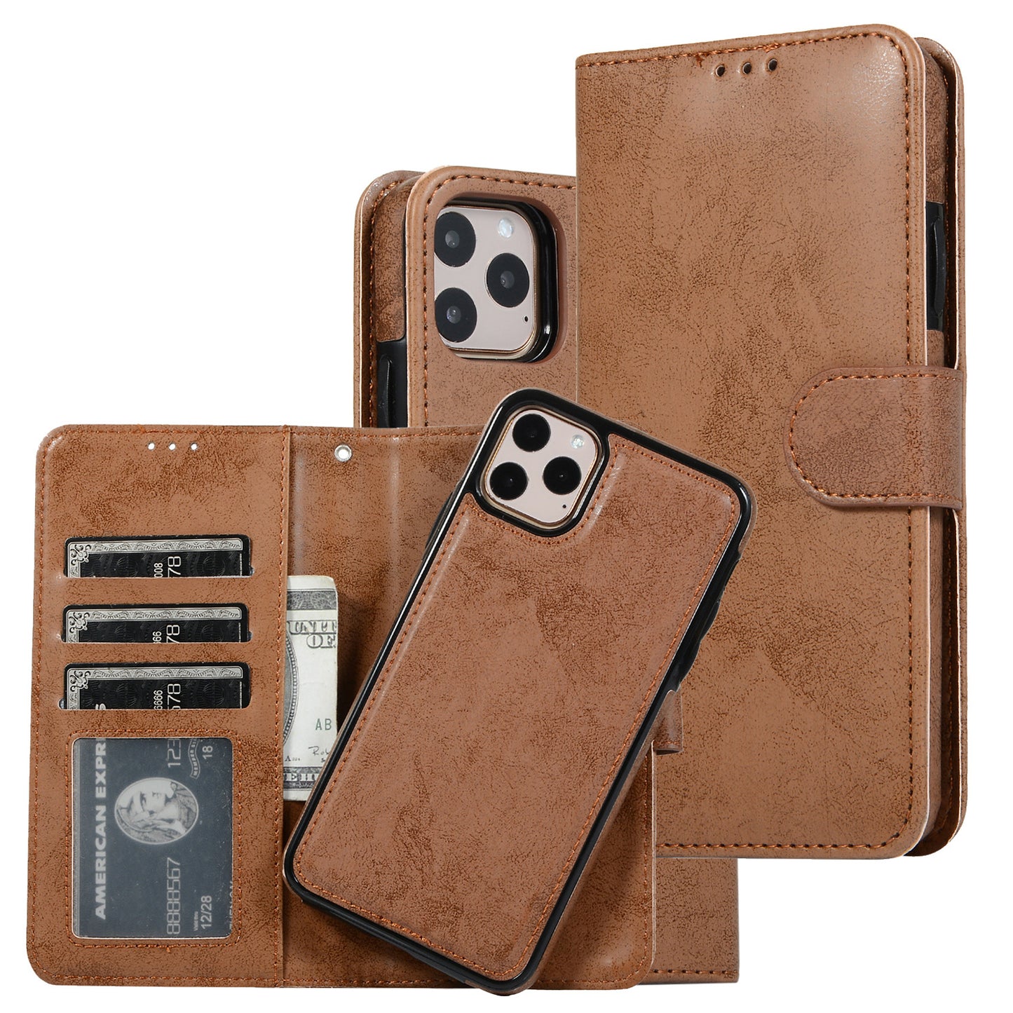 Flip Wallet Cover Leather Magnetic Card Slot Case For Apple iPhone
