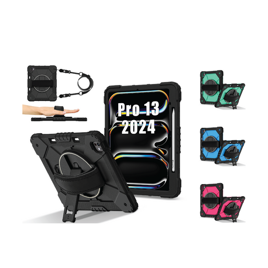 Rugged Stand Hard Case Shockproof Cover Strap For iPad Pro 13" (2024)