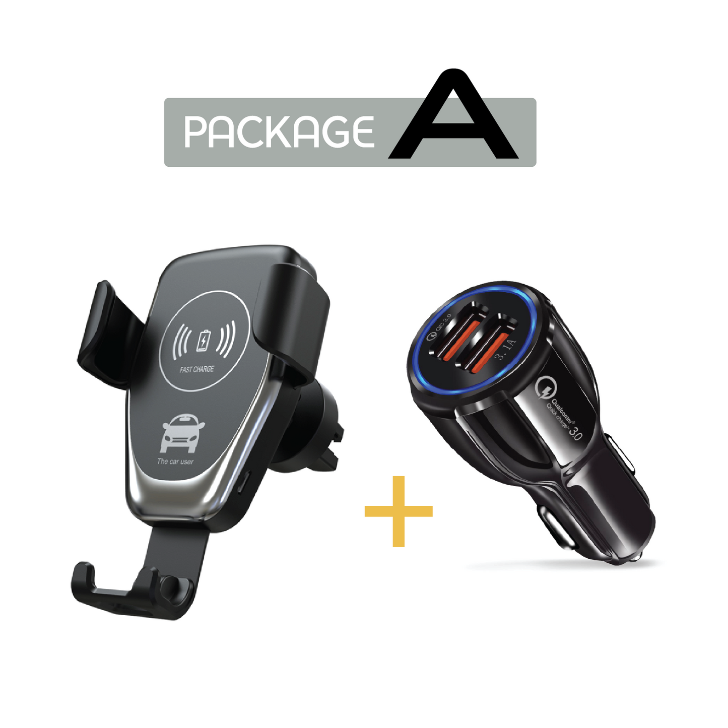 Wireless Car Charger Gravity Phone Holder Mount