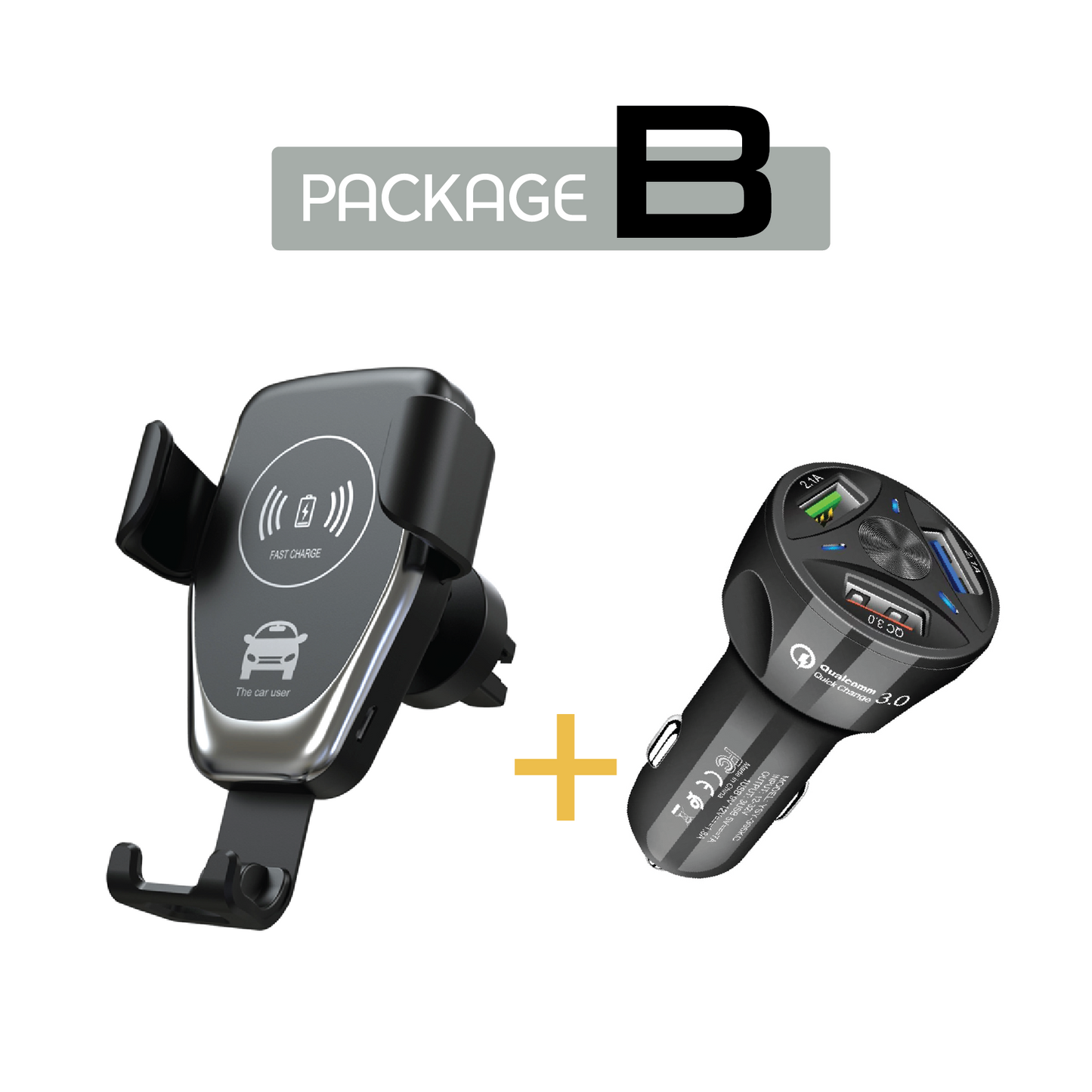 Wireless Car Charger Gravity Phone Holder Mount