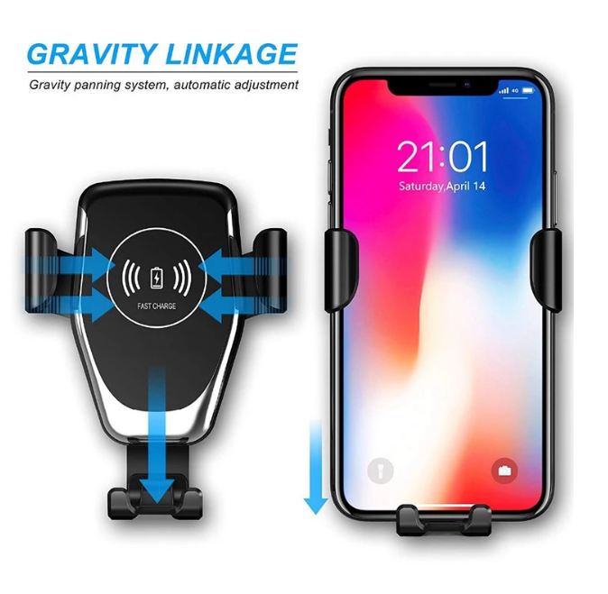 Wireless Car Charger Gravity Phone Holder Mount