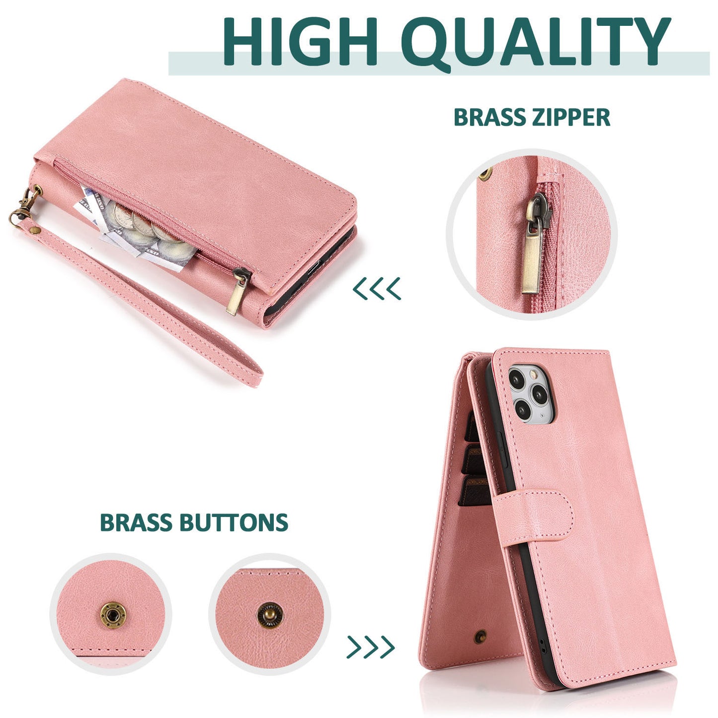 Flip Leather Case For iPhone 13 Series Wallet Card Slot Cover