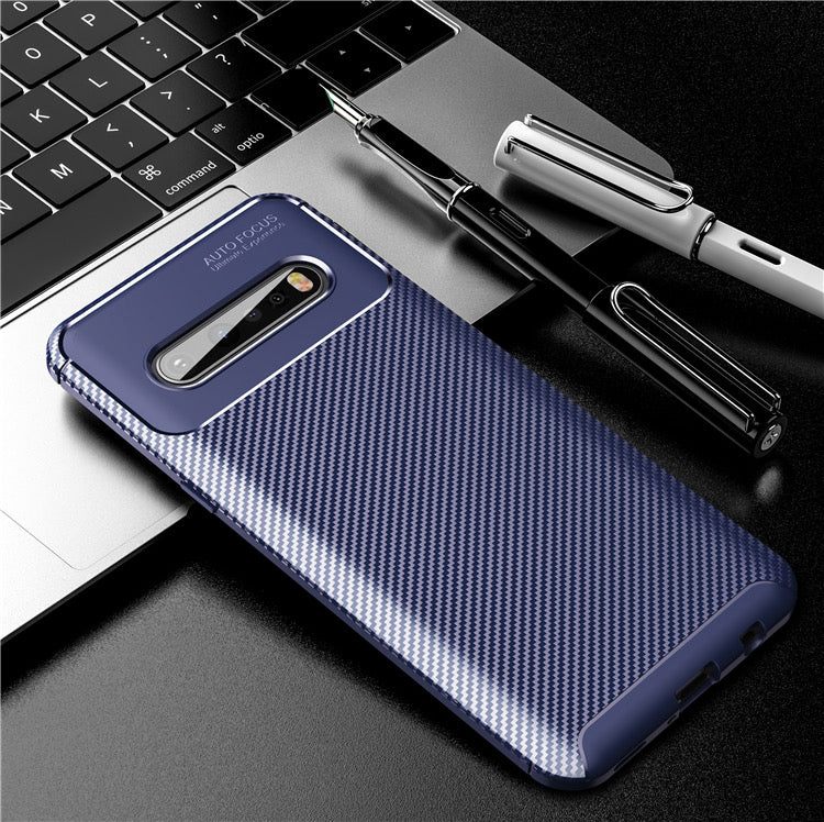 Slim Carbon Fiber TPU Soft Slim Case For Samsung Phone Cover S20 S10 S9 Plus Ultra Note 10 Note 9