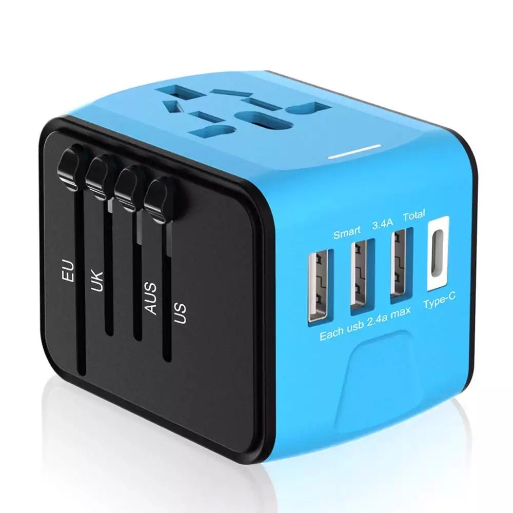 Type-C 3 USB Charger Universal World Travel Adapter EU UK AU US Plug Converter