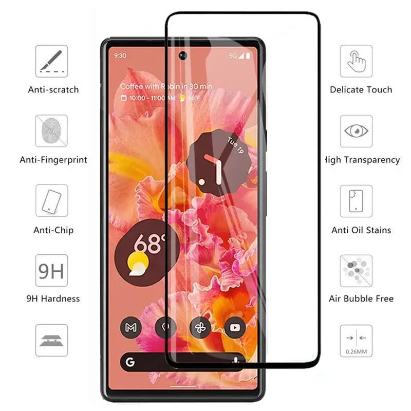 (1+1) Google Pixel 9 Pro XL 8 8A 7 7A 6 6A Tempered Glass Screen Camera Lens Protector