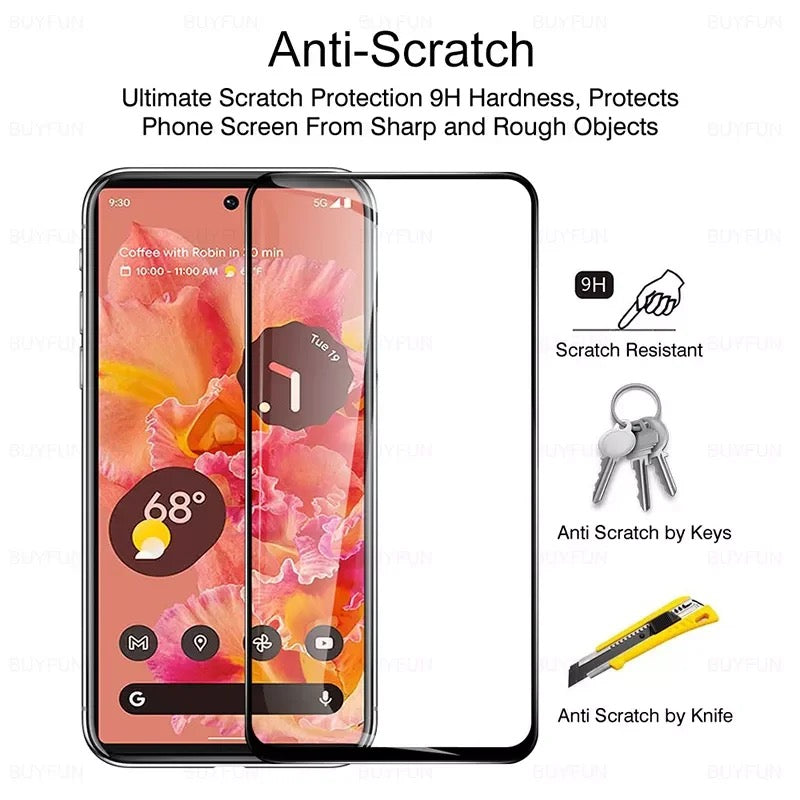 (1+1) Google Pixel 9 Pro XL 8 8A 7 7A 6 6A Tempered Glass Screen Camera Lens Protector