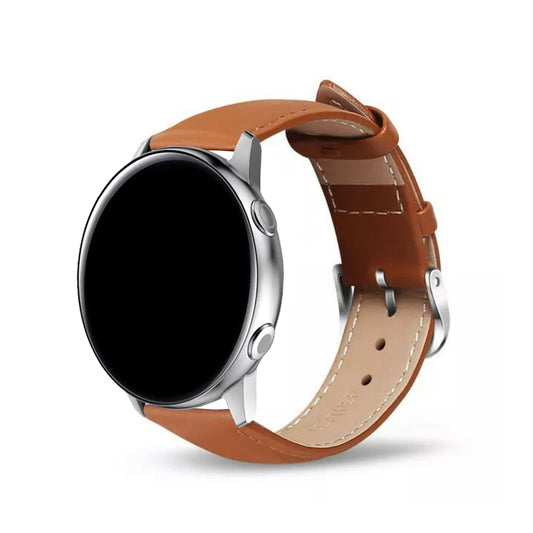 Premium Leather Watch Band Strap For Samsung Galaxy Watch Garmin Venu Huawei Brown (22mm)