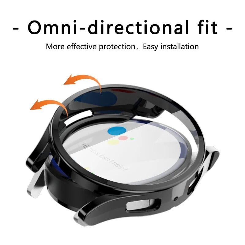 For Samsung Galaxy Watch 6 40 44mm Full Cover Screen Glass Protector Shell Case