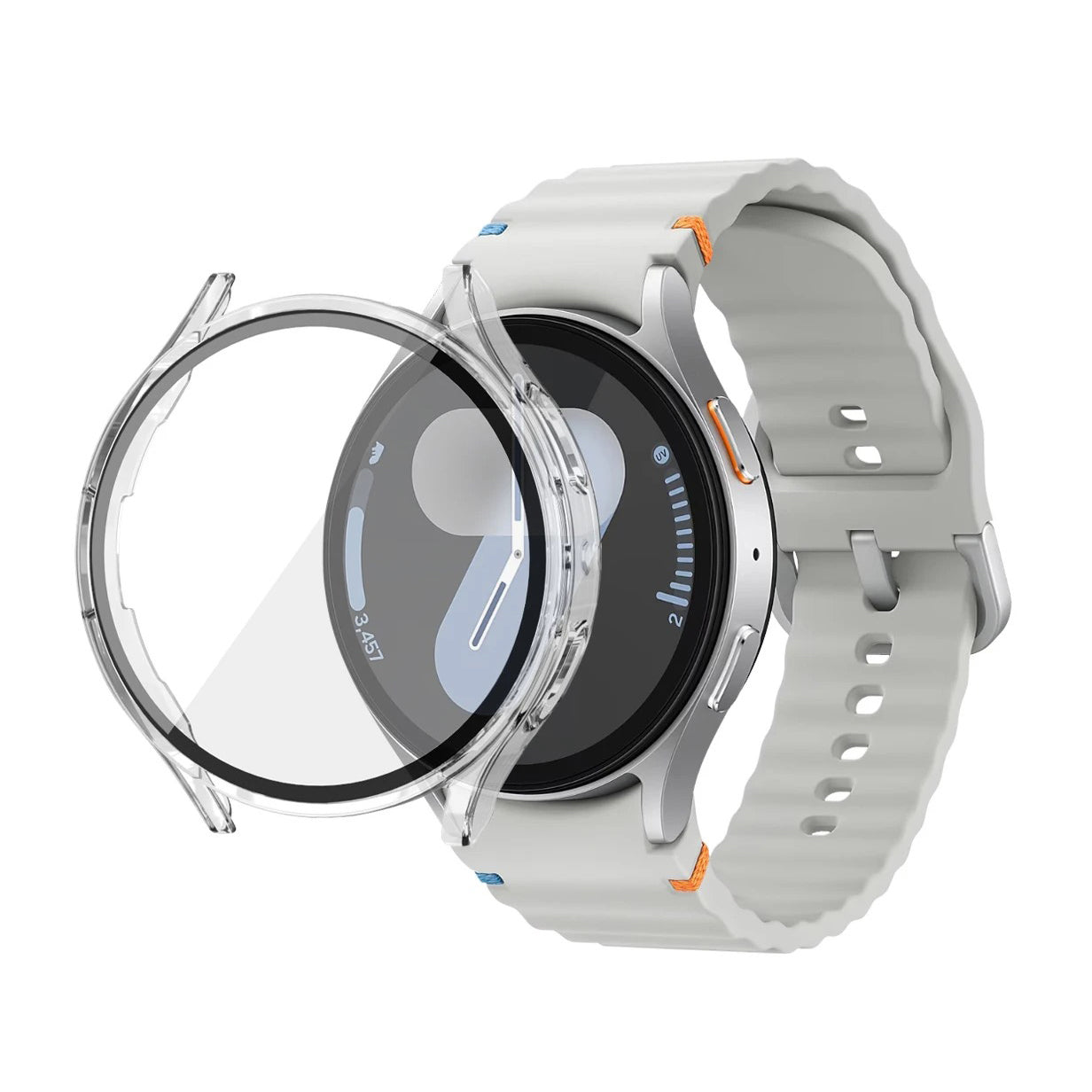 For Samsung Galaxy Watch 7 40 44mm Full Cover Screen Glass Protector Shell Case