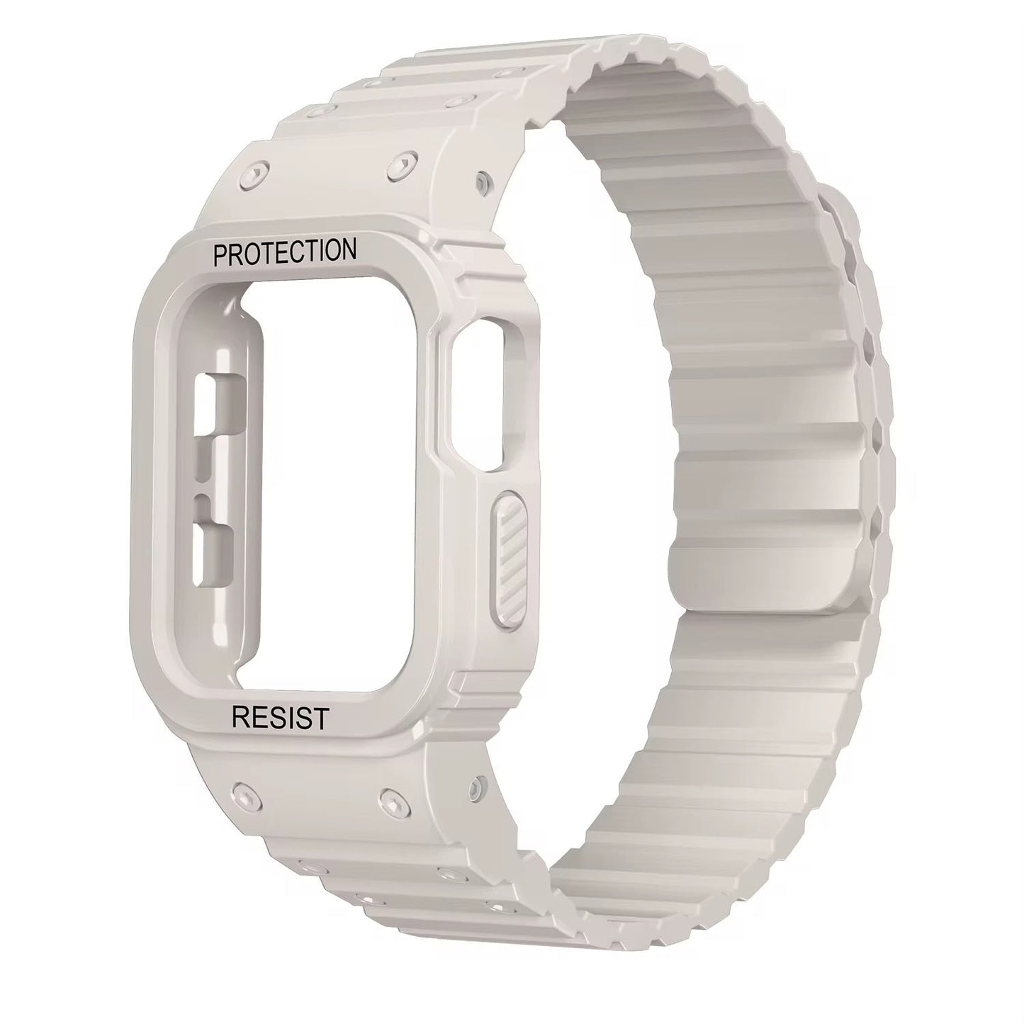 Magnetic Strap For Apple Watch Band With Bumper Case Silicone Rugged Sport Band 46mm Series 10