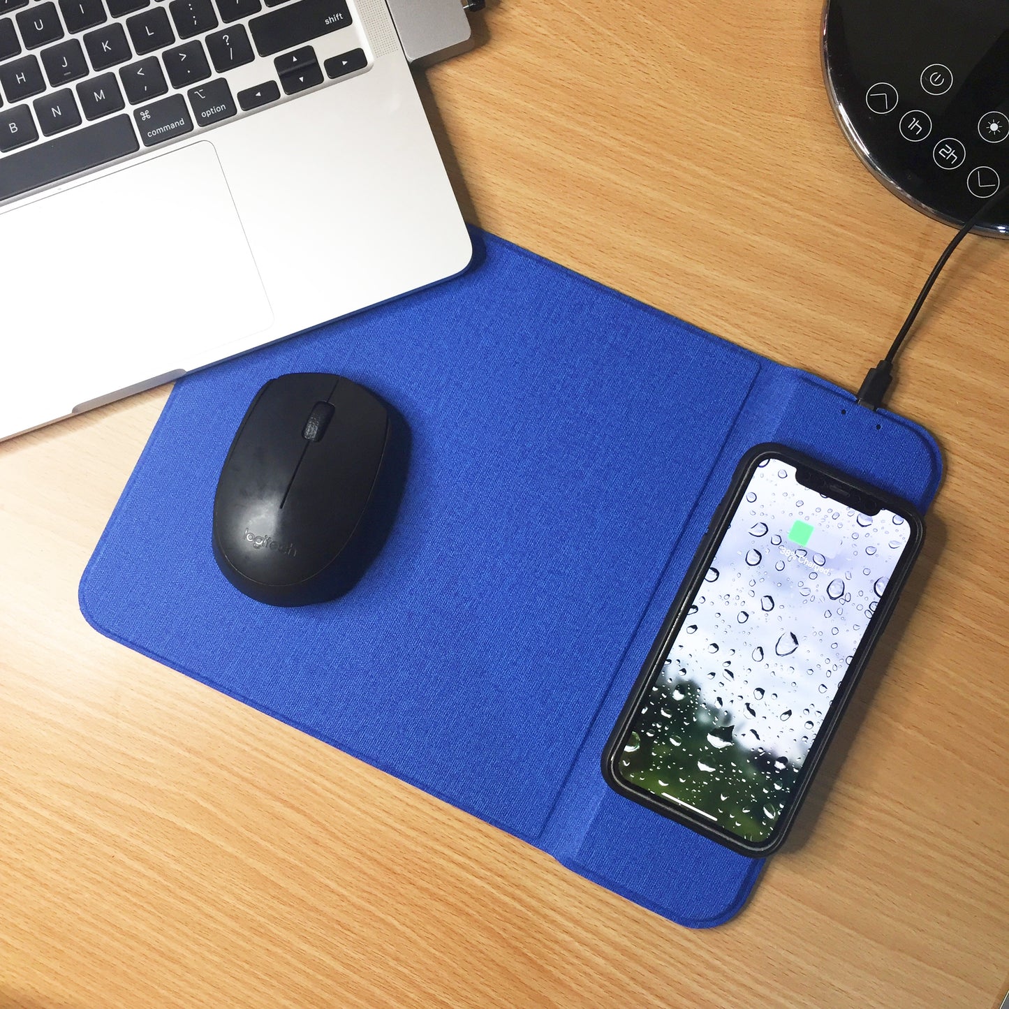 2 in 1 Foldable Mouse Pad With 10W Wireless Charger PU Leather For Smart Phones