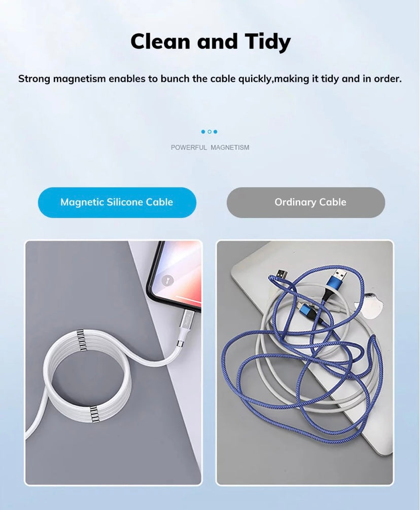 TOPK Self Winding 3A Fast Charging Charger USB Cable For Type-C