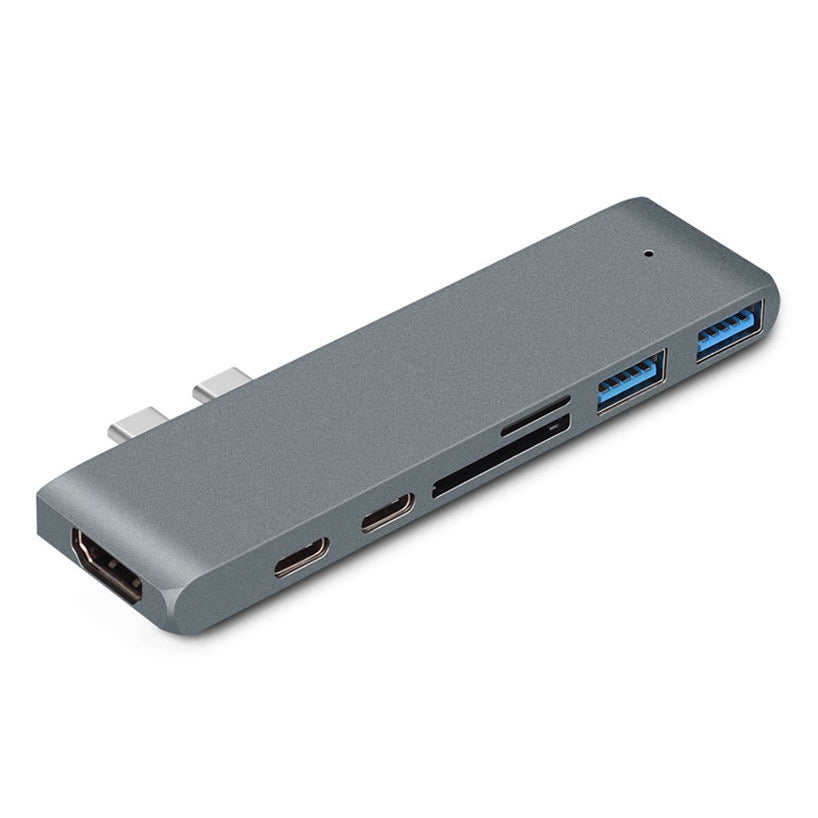7 in 2 Hub For MacBook Laptop Thunderbolt 3.0 USB Type-C Hub Adapter HDMI SD TF