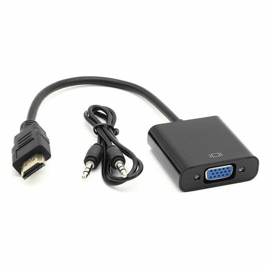 1080P HDMI Male to VGA Female Video Adapter Converter + Audio Cable PC Laptop TV