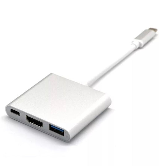 Type C to USB-C HDMI USB 3.0 Adapter Converter Cable 3 in 1 Hub For MacBook Pro