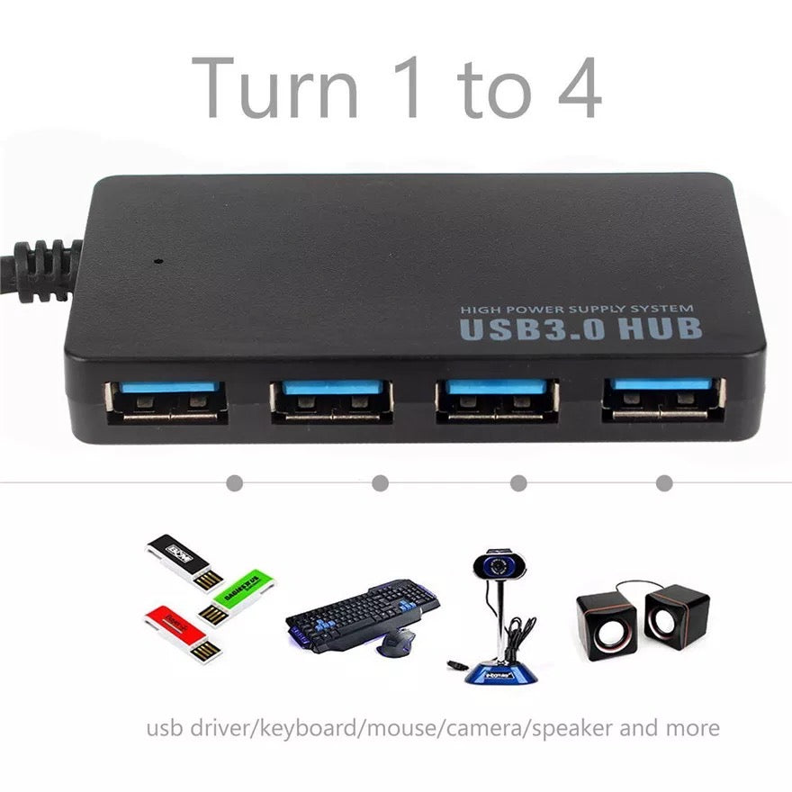 Multi USB Type C To USB 3.0 Hub 4 Ports Slim Adapter 5Gbps For PC Laptop Tablet