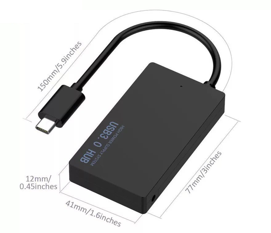 Multi USB Type C To USB 3.0 Hub 4 Ports Slim Adapter 5Gbps For PC Laptop Tablet