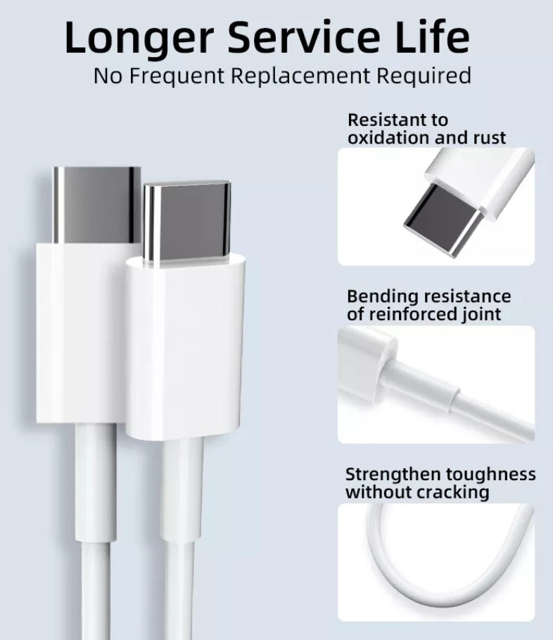 1M/2M Type C to USB-C Cable Charge Charging Fast Charger