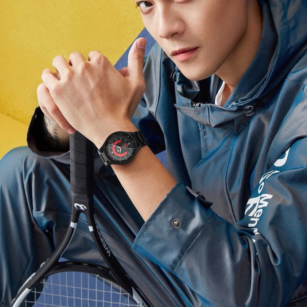 For Samsung Galaxy Watch 5 Pro 45mm Glass Cover PC Hard Shell Protective Case