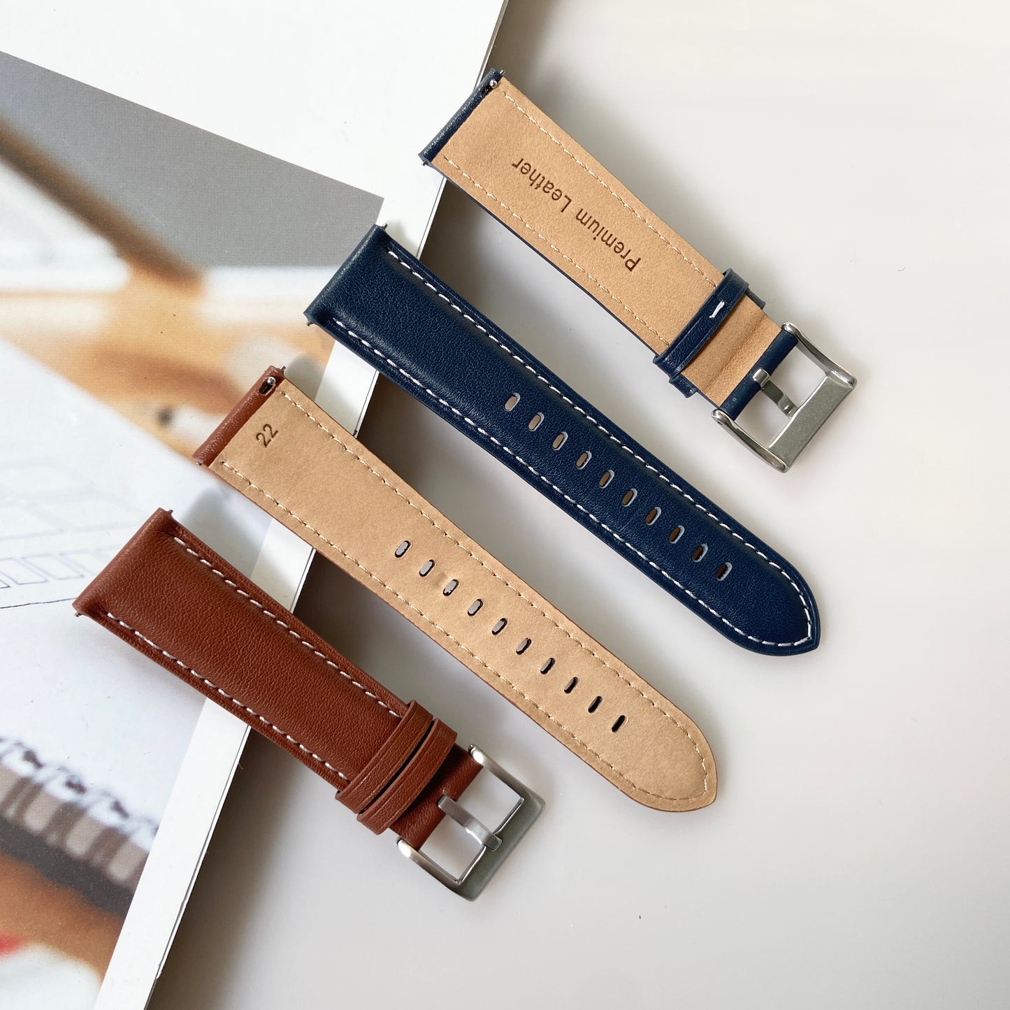 Genuine Leather Watch Band Strap For Samsung Galaxy Watch 4 5 6 7 Garmin Venu Huawei 20mm 22mm