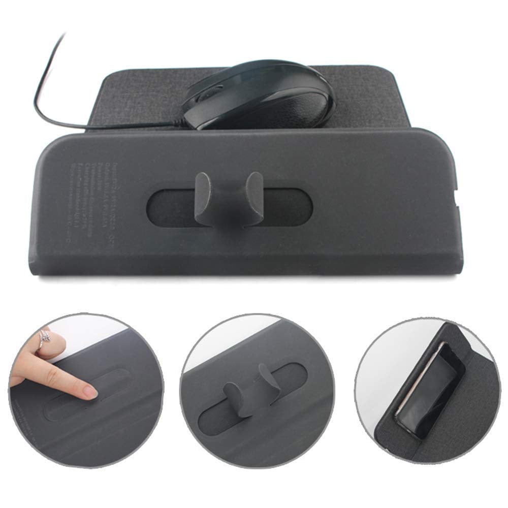 2 in 1 Foldable Mouse Pad With 10W Wireless Charger PU Leather For Smart Phones
