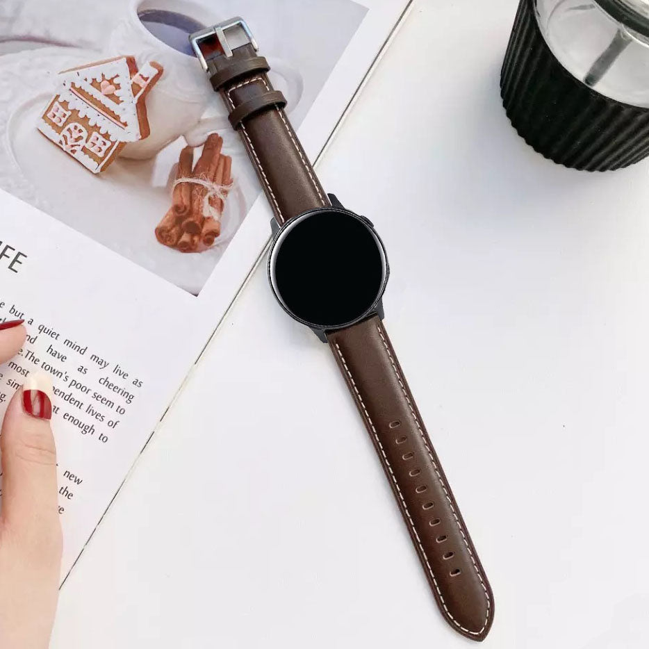 Genuine Leather Watch Band Strap For Samsung Galaxy Watch 4 5 6 7 Garmin Venu Huawei 20mm 22mm