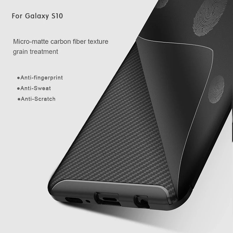 Slim Carbon Fiber TPU Soft Slim Case For Samsung Phone Cover S20 S10 S9 Plus Ultra Note 10 Note 9