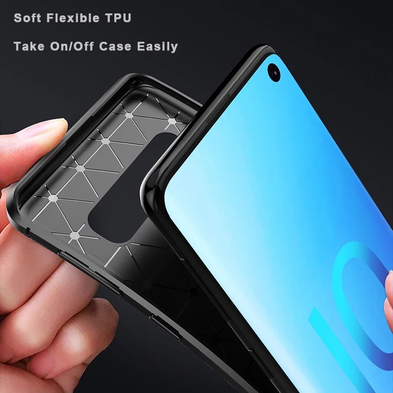Slim Carbon Fiber TPU Soft Slim Case For Samsung Phone Cover S20 S10 S9 Plus Ultra Note 10 Note 9