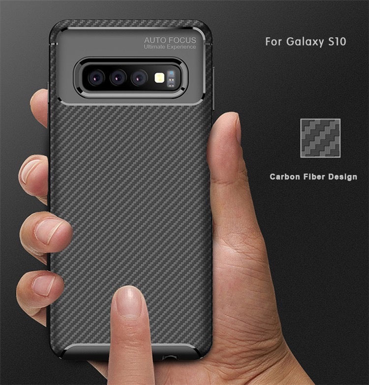 Slim Carbon Fiber TPU Soft Slim Case For Samsung Phone Cover S20 S10 S9 Plus Ultra Note 10 Note 9