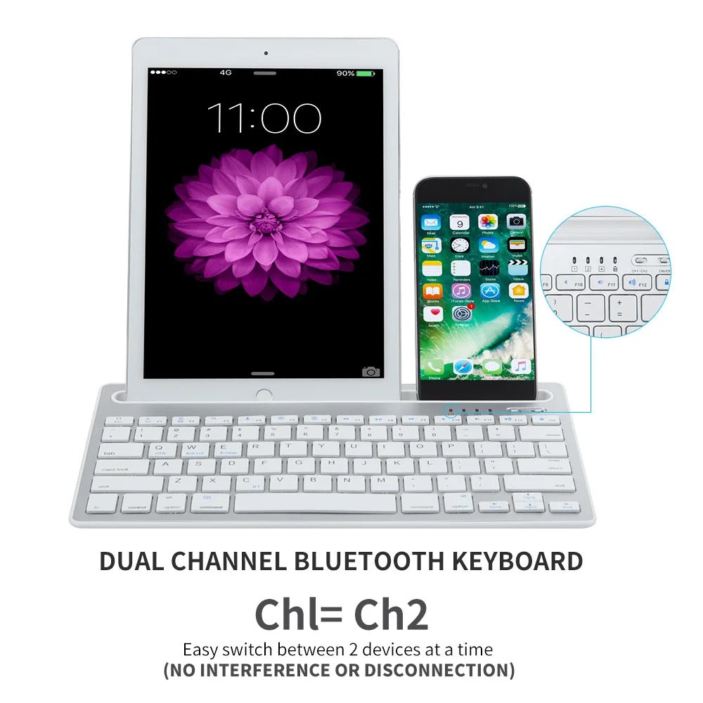 Keyboard Multi Device Universal Wireless Device Bluetooth 3.0 With Sturdy Stand