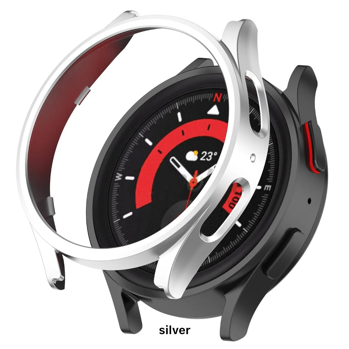 For Samsung Galaxy Watch 5 Pro 45mm Cover PC Hard Shell Protective Case & Glass