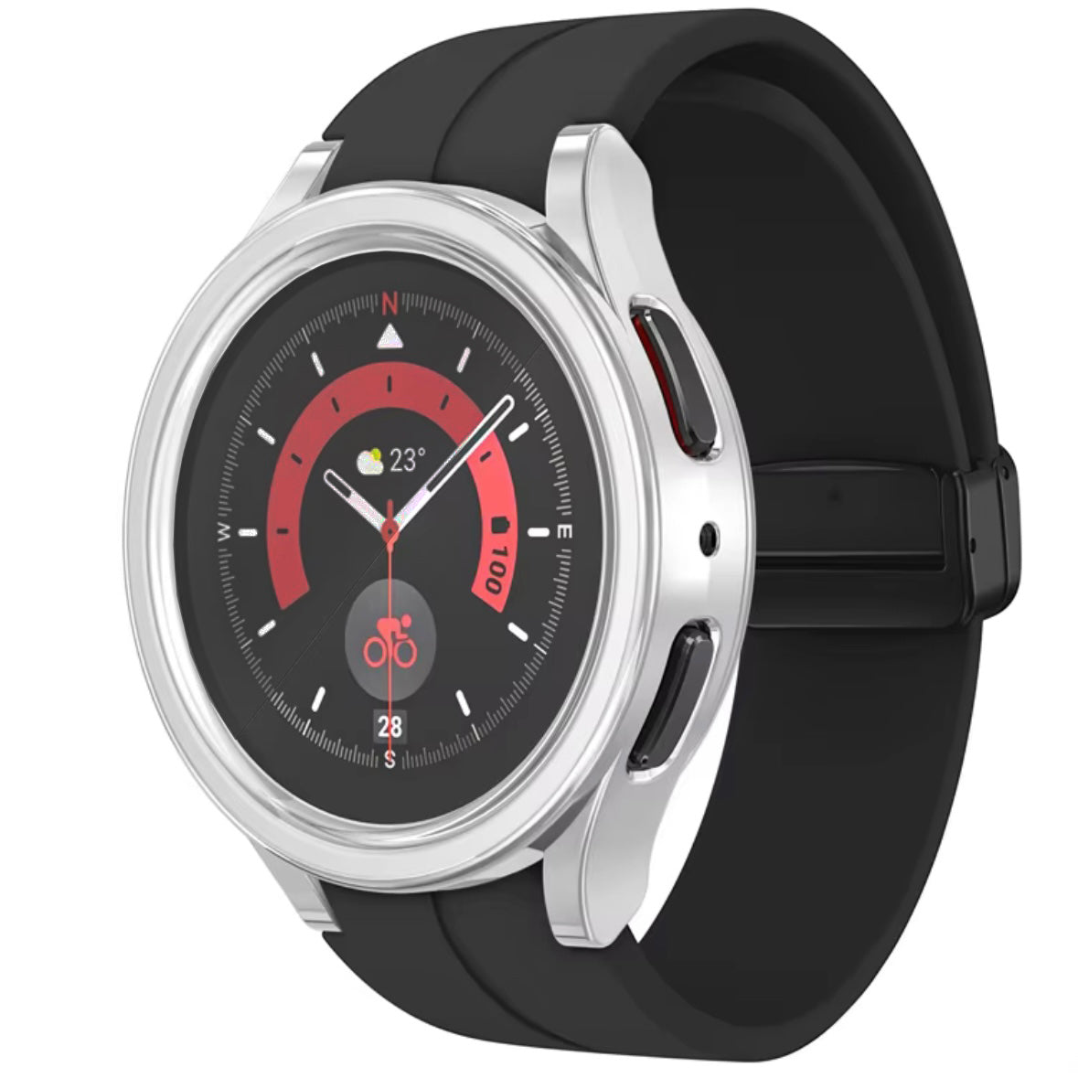 For Samsung Galaxy Watch 5 Pro 45mm Cover PC Hard Shell Protective Case & Glass