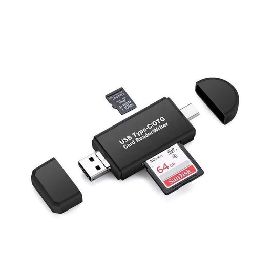 3 in 1 Micro SD Card Reader Adapter to Micro USB Type-C Converter For Phone Tablet