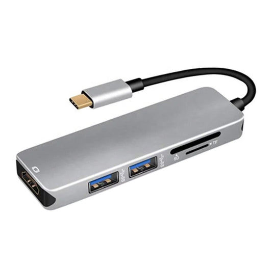 5 in 1 USB Type-C Hub Multi USB3.0 4K HDMI SD TF Adapter For Laptop MacBook Dell