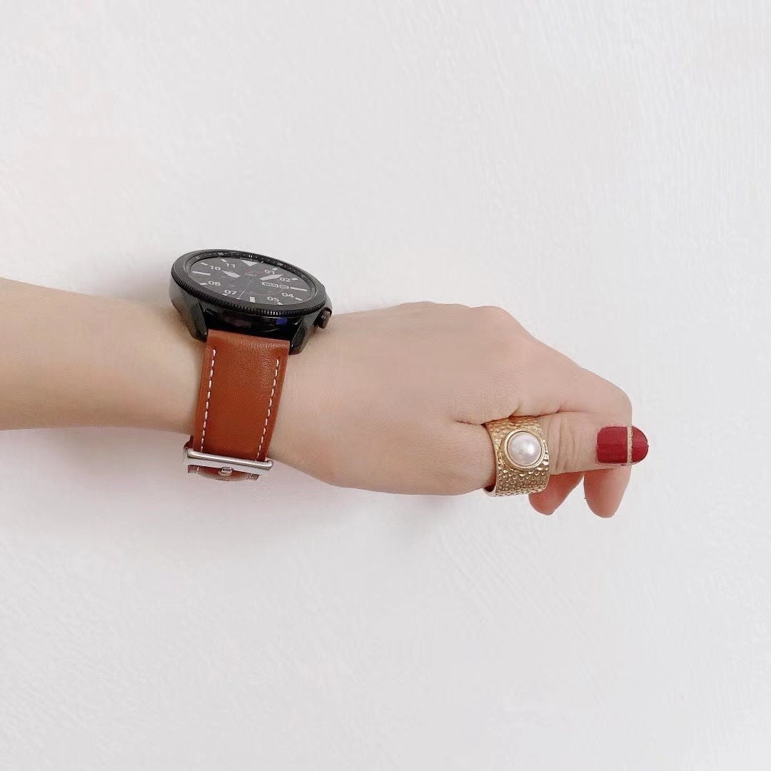 Genuine Leather Watch Band Strap For Samsung Galaxy Watch 4 5 6 7 Garmin Venu Huawei 20mm 22mm