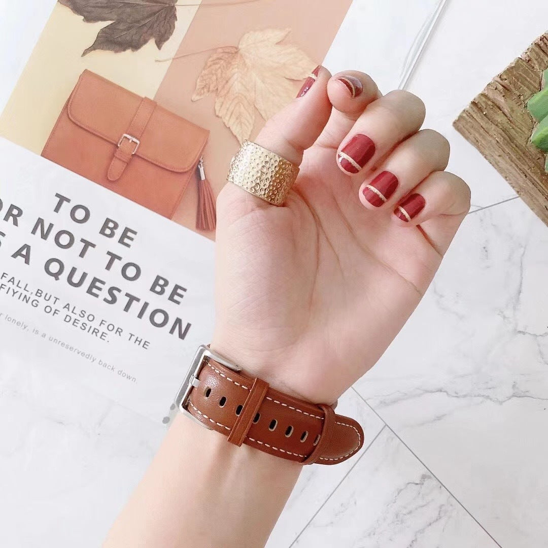 Genuine Leather Watch Band Strap For Samsung Galaxy Watch 4 5 6 7 Garmin Venu Huawei 20mm 22mm