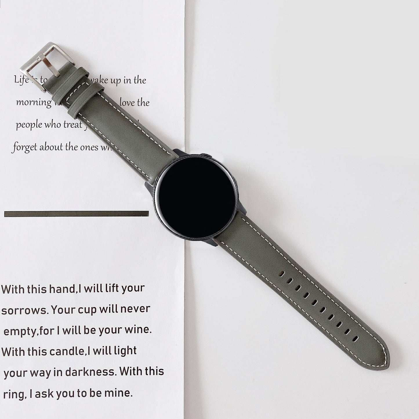 Genuine Leather Watch Band Strap For Samsung Galaxy Watch 4 5 6 7 Garmin Venu Huawei 20mm 22mm