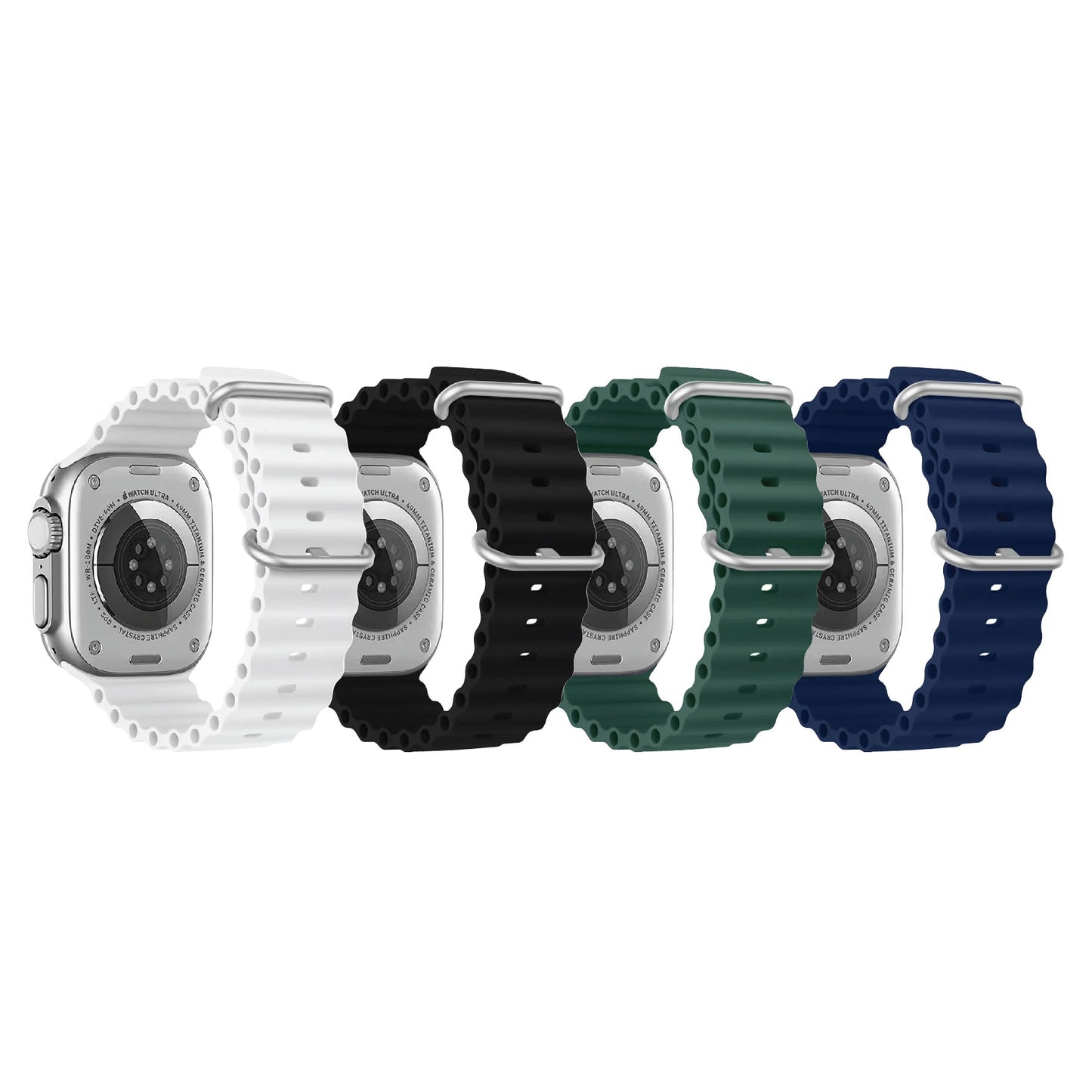 Ocean Silicone Sports Watch Band Strap For Apple iWatch Ultra 10 9 8 7 6 5 4 3 2 1 SE 49 46 45 44 42 41 40 38 mm