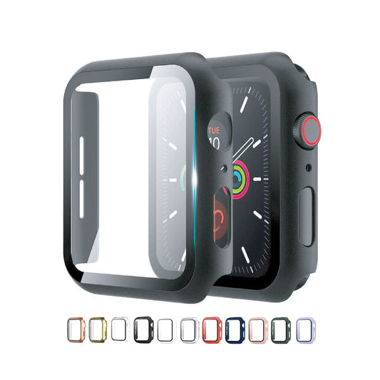 PC Full Cover Watch Case Tempered Screen Protector For Apple iWatch Series 10 9 8 7 6 5 4 3 2 1 46mm 45mm 44mm 42mm 41mm 40mm 38mm