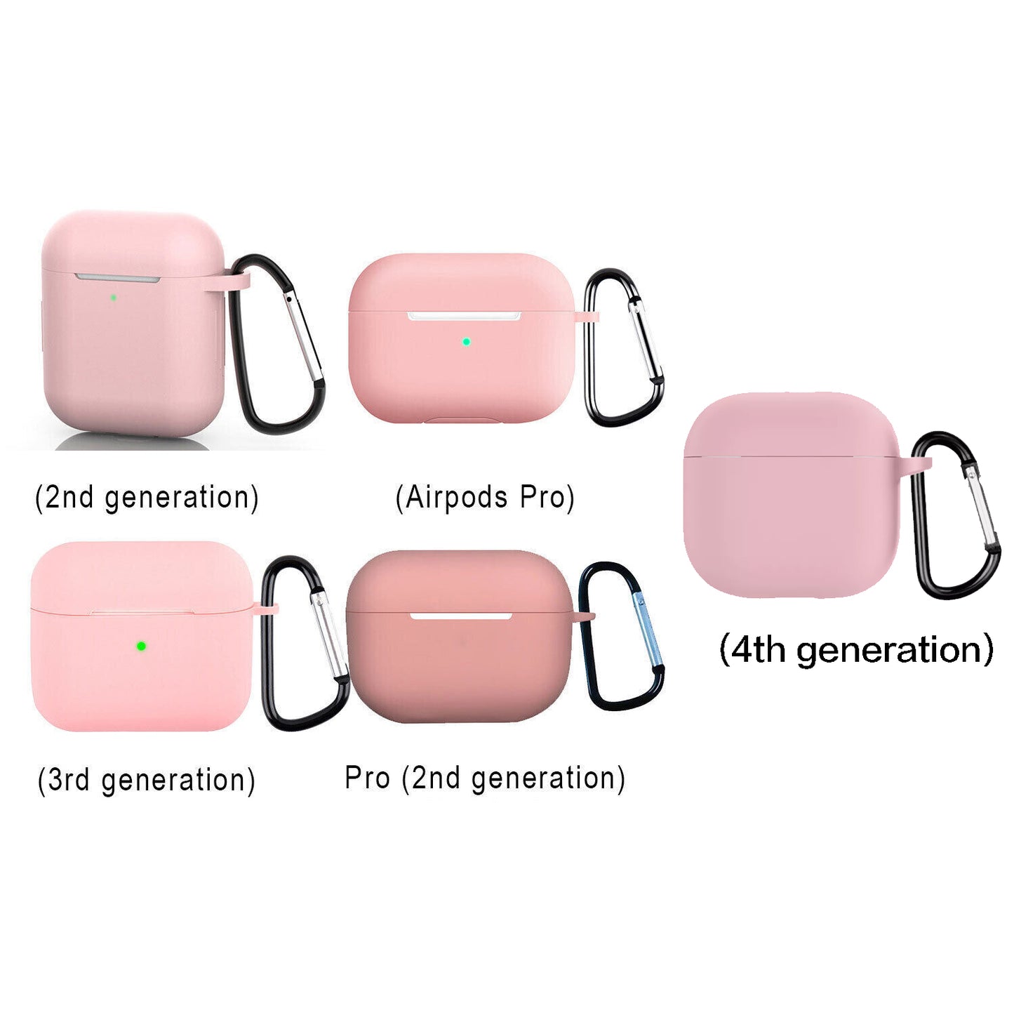 For Apple AirPods Silicone Case Protective Soft Cover Shell Key Chain