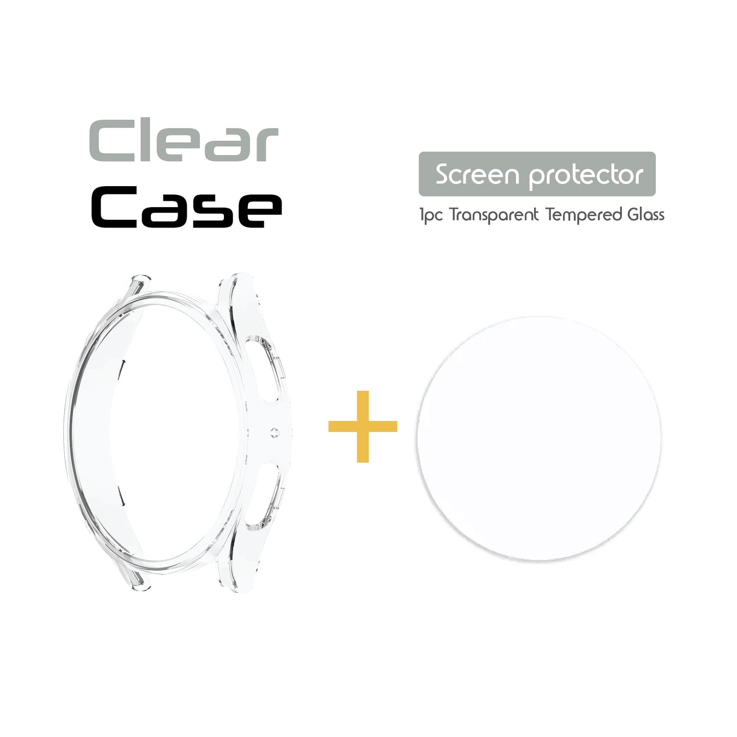 For Samsung Galaxy Watch 5 Pro 45mm Cover PC Hard Shell Protective Case & Glass