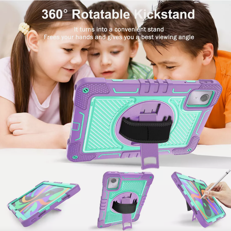 For Lenovo Tab M11 2024 11-inch (TB330FU) Rugged Stand Hard Case Shockproof Hybrid Cover + Strap