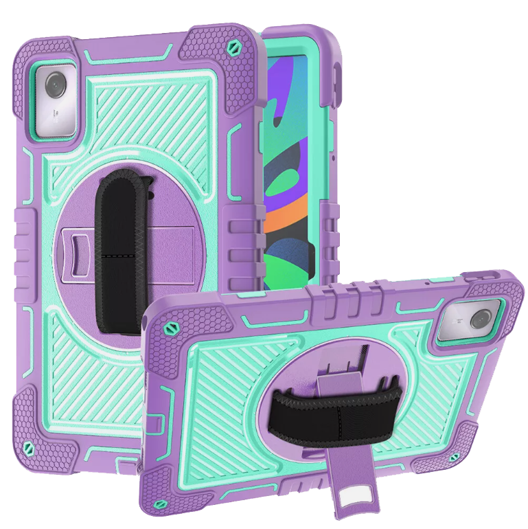 For Lenovo Tab M11 2024 11-inch (TB330FU) Rugged Stand Hard Case Shockproof Hybrid Cover + Strap